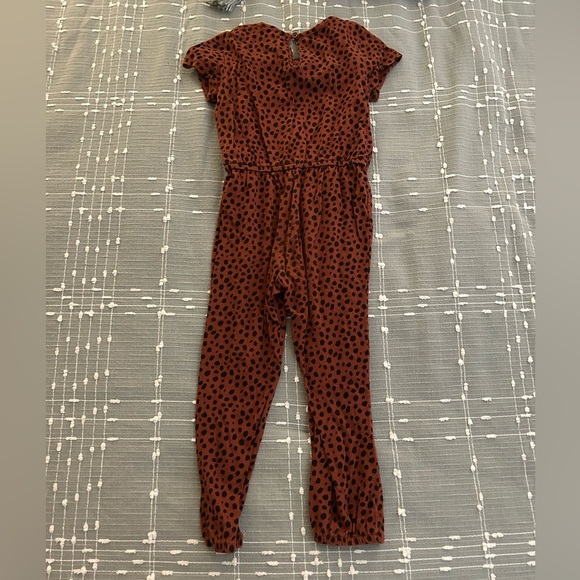 Old Navy rust Brown and black leopard Polka Dot Jumpsuit size 4T - Picture 3 of 4
